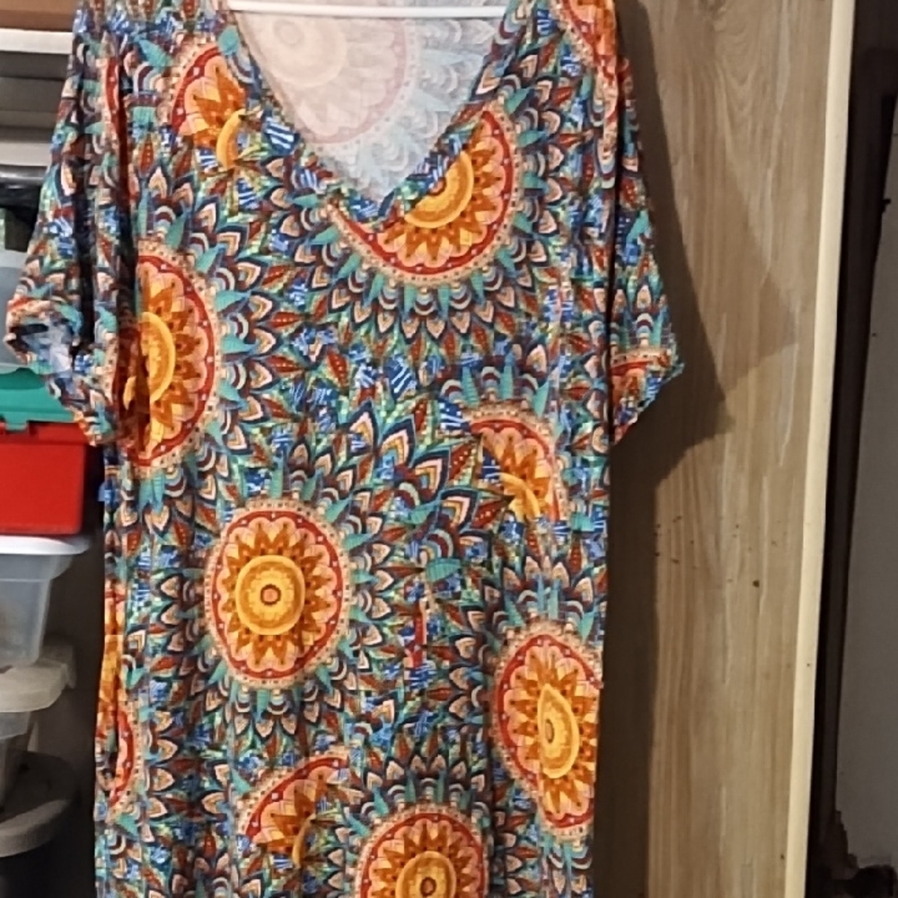 Colorful Patterned V-Neck Women's Top